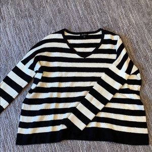 Black and white wool sweater